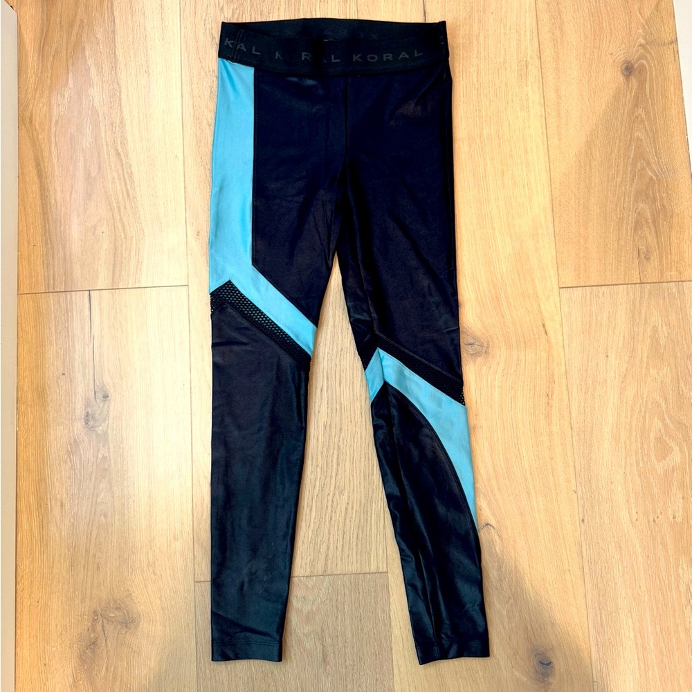 Koral activewear black high rise shiny leggings